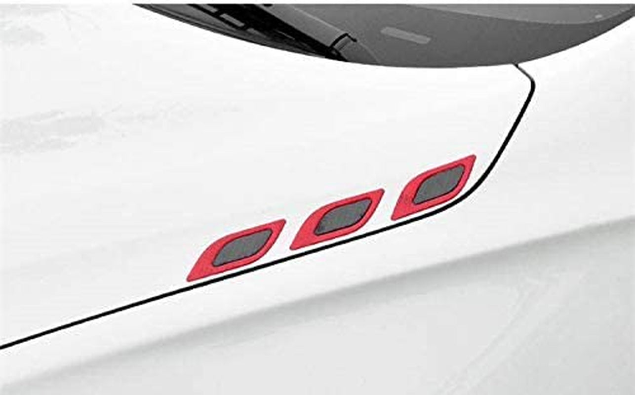 2PCS Car Reflective Sticker Fender Hood Protection (Red)